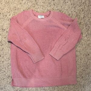 Pink Textured Crew Sweater Old Navy